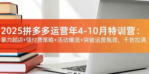 2025拼多多运营年4-10月特训营:暴力起店+强付费策略+活动爆流+突破运营瓶颈,干货拉满