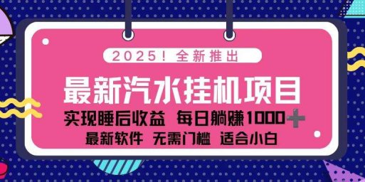 2025最新汽水音乐挂机项目 每天几分钟 轻松上w