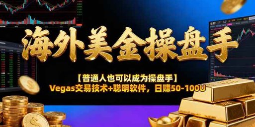 海外美金操盘手技术【普通人也可以成为操盘手】Vegas交易技术+聪明软件,日赚50-100U