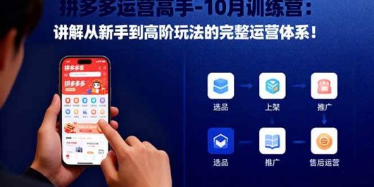 拼多多运营高手-10月训练营：讲解从新手到高阶玩法的完整运营体系！