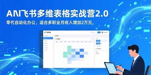 AI+飞书多维表格实战营2.0：零代码自动化办公，适合多职业月收入增加2万元