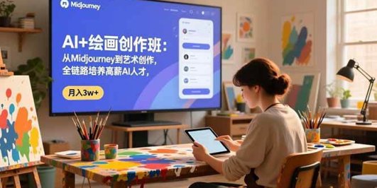 AI+绘画创作班:从Midjourney到艺术创作,全链路培养高薪AI人才,月入3w+