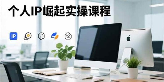 个人IP崛起实操课程，IP思维塑造+赛道精准调研+账号高变现搭建+内容创作