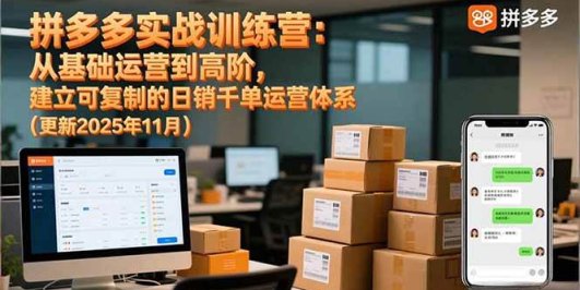 拼多多实战训练营：从基础运营到高阶，建立可复制的日销千单运营体系（更新11月）