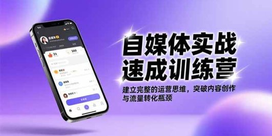 自媒体实战速成训练营:建立完整的运营思维,突破内容创作与流量转化瓶颈