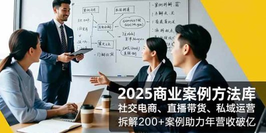 2025商业案例方法库，社交电商、直播带货、私域运营，拆解200+案例助力年营收破亿
