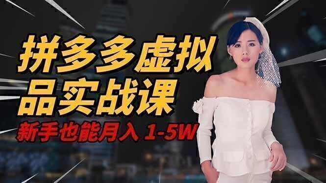 2025 拼多多虚拟品系统实战课,轻资产项目,可矩阵开工作室,新手也能…