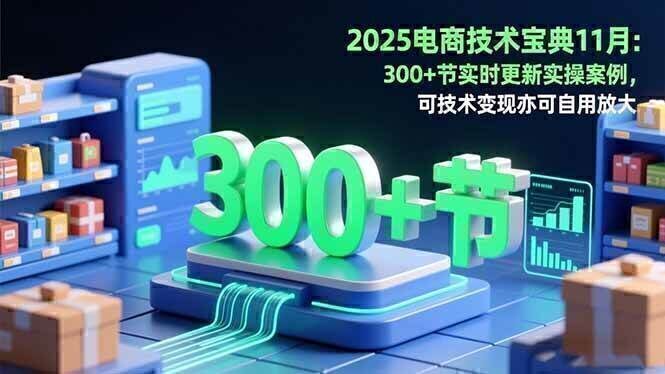 2025电商技术宝典11月：200+节实时更新实操案例，可技术变现亦可自用放大