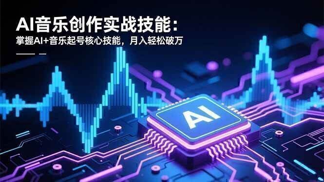 AI音乐创作实战技能：掌握AI+音乐起号核心技能，月入轻松破万