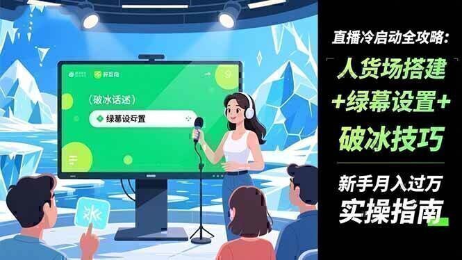 直播冷启动全攻略:人货场搭建+绿幕设置+破冰技巧,新手月入过万实操指南