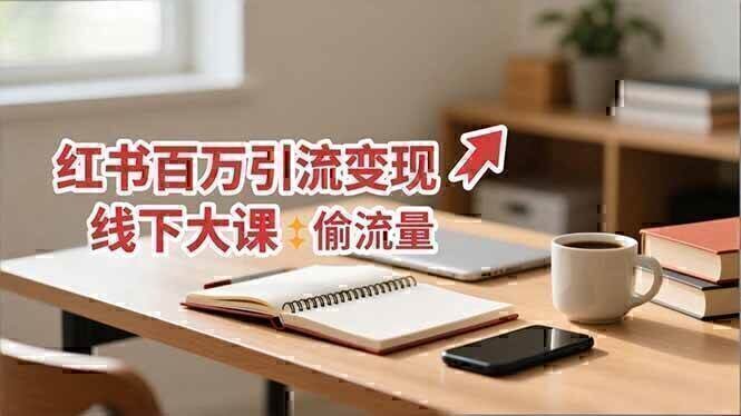 小红书百万引流变现-11月线下大课：分享从0到百万引流路径，手把手教偷流量、拿结果