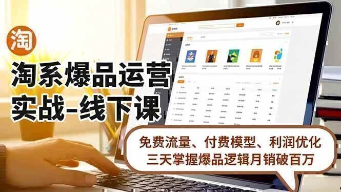 淘系爆品运营实战-线下课，免费流量、付费模型、利润优化，三天掌握爆品逻辑月销破百万