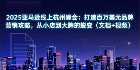 2025亚马逊线上杭州峰会:打造百万美元品牌营销攻略,从小店到大牌的蜕变(文档+视频)