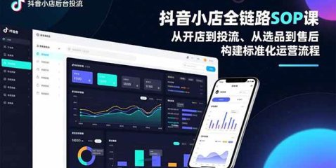 抖音小店全链路SOP课,从开店到投流、从选品到售后,构建标准化运营流程