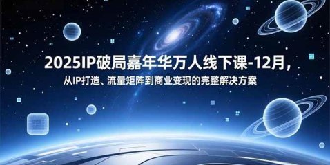 2025IP破局嘉年华万人线下课-12月，从IP打造、流量矩阵到商业变现的完整解决方案
