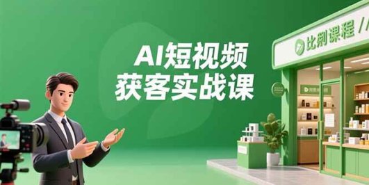 AI短视频获客实战课,数字人创作、实体行业应用、精准引流,30天获取客源月入6万+