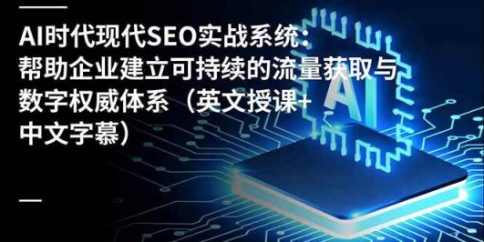 AI时代现代SEO实战系统:帮助企业建立可持续的流量获取与数字权威体系(英文授课+中文字幕)