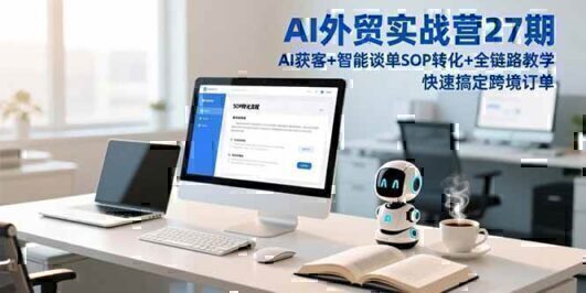 AI外贸实战营27期，AI获客+智能谈单+SOP转化+全链路教学，快速搞定跨境订单