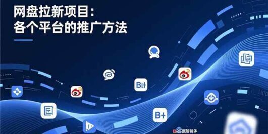 网盘拉新项目：各个平台的推广方法，公众号、截留玩法，微博，B站，百度智能体