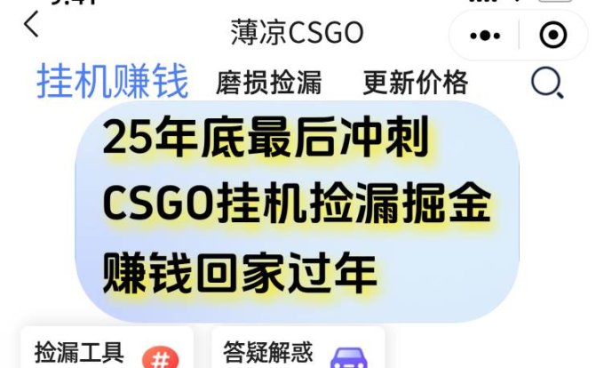 12月年底抓紧最后一个月,用CSGO游戏挂机捡漏掘金赚钱掘金,一部手机轻松日入500+