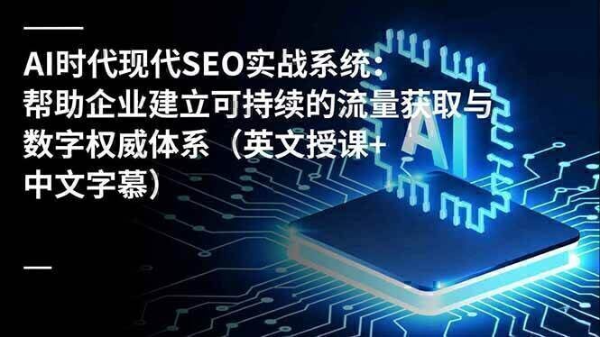 AI时代现代SEO实战系统：帮助企业建立可持续的流量获取与数字权威体系（英文授课+中文字幕）