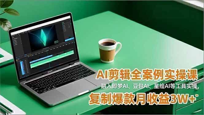 AI剪辑全案例实操课,融入即梦AI、豆包AI、星绘AI等工具实操,复制爆款月收益3W+