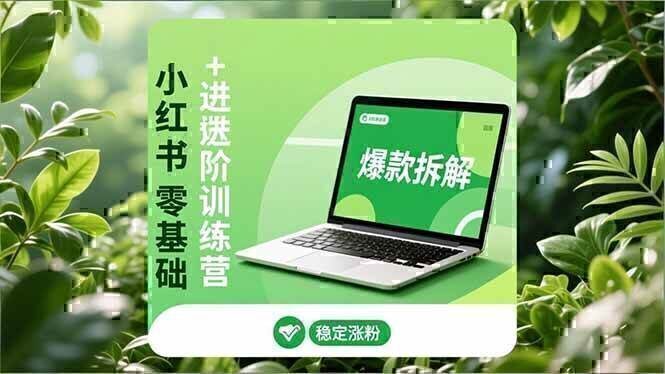 小红书零基础+高阶训练营：安全养号、爆款拆解、长效运营，实现稳定涨粉与变现