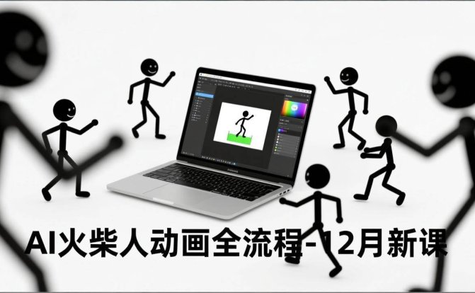 AI火柴人动画全流程-12月新课，文案生成、声音克隆、视频剪辑，零基础快速产出动画