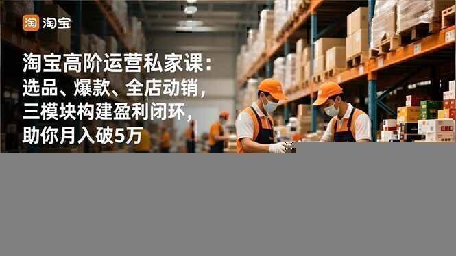淘宝高阶运营私家课：选品、爆款、全店动销，三模块构建盈利闭环，助你月入破5万（更新12月）