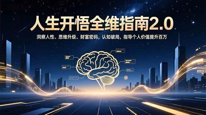 人生开悟全维指南2.0：洞察人性、思维升级、财富密码，认知破局，指导个人价值提升百万