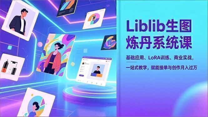 Liblib生图炼丹系统课，基础应用、LoRA训练、商业实战，一站式教学，赋能接单与创作月入过万