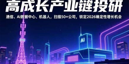 高成长产业链投研,通信、AI数据中心、机器人,扫描50+公司,锁定2026确定性增长机会