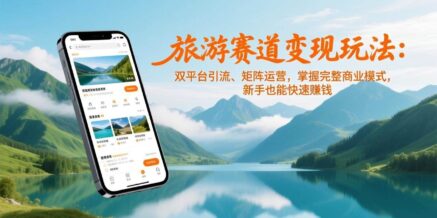 旅游赛道变现玩法:双平台引流、矩阵运营,掌握完整商业模式,新手也能快速赚钱
