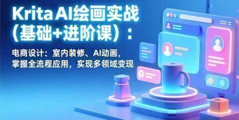 Krita AI绘画实战(基础+进阶课):电商设计、室内装修、AI动画,掌握全流程应用,实现多领域变现