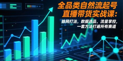全品类自然流起号直播带货实战课：蛛网打法，数据选品，流量掌控，一套方法打遍所有赛道