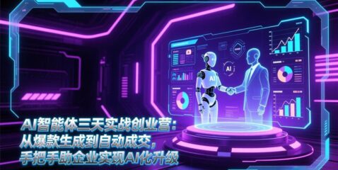 AI智能体三天实战创业营:从爆款生成到自动成交,手把手助企业实现AI化升级