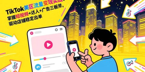 TikTok美区流量变现实战:掌握短视频+达人+广告三板斧,驱动店铺稳定出单