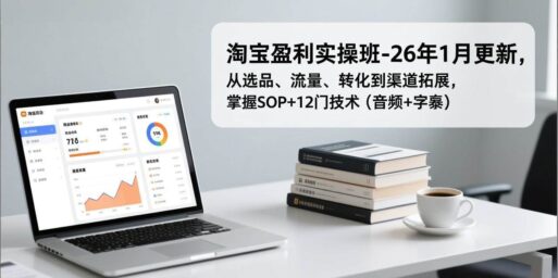淘宝盈利实操班-26年1月更新，从选品、流量、转化到渠道拓展，掌握SOP+12门技术（音频+字幕）