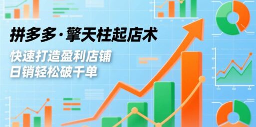拼多多·擎天柱起店术,爆流布局、利润起飞、不断流,快速打造盈利店铺,日销轻松破千单