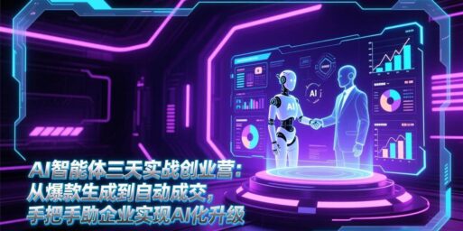 AI智能体三天实战创业营:从爆款生成到自动成交,手把手助企业实现AI化升级