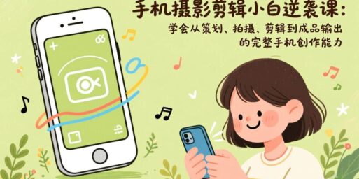 手机摄影剪辑小白逆袭课:学会从策划、拍摄、剪辑到成品输出的完整手机创作能力