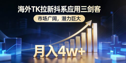 海外TK拉新抖系应用三剑客,市场广阔,潜力巨大,月入1w+