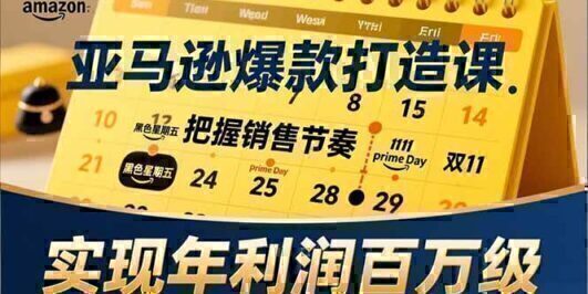 亚马逊爆款打造课,大促节点、全年规划、淡旺季打法,把握销售节奏,实现年利润百万级