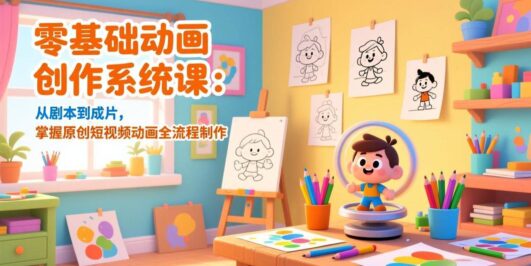 零基础动画创作系统课:从剧本到成片,掌握原创短视频动画全流程制作