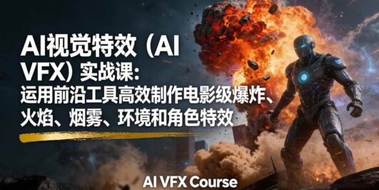 AI视觉特效（AI VFX）实战课：运用前沿工具高效制作电影级爆炸、火焰、烟雾、环境和角色特效