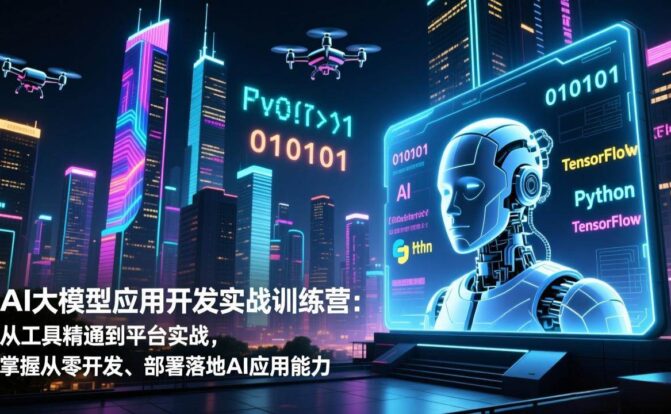 AI大模型应用开发实战训练营：从工具精通到平台实战，掌握从零开发、部署落地AI应用能力