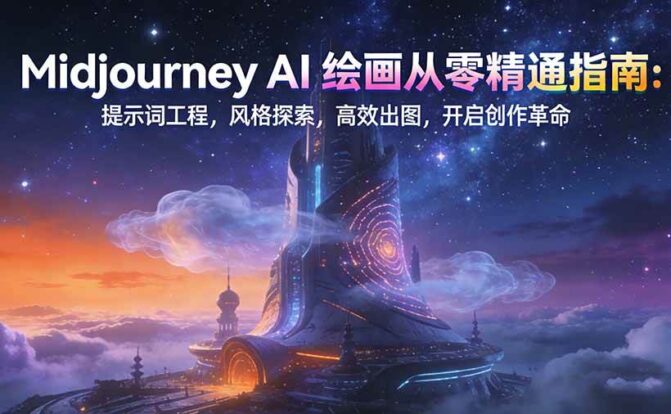 Midjourney AI绘画从零精通指南：提示词工程，风格探索，高效出图，开启创作革命