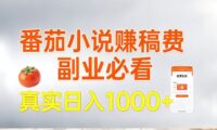 番茄小说赚稿费,副业必看,真实日入1000!超级简单!