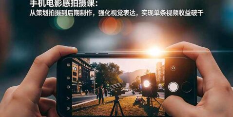 手机电影感拍摄课:从策划拍摄到后期制作,强化视觉表达,实现单条视频收益破千